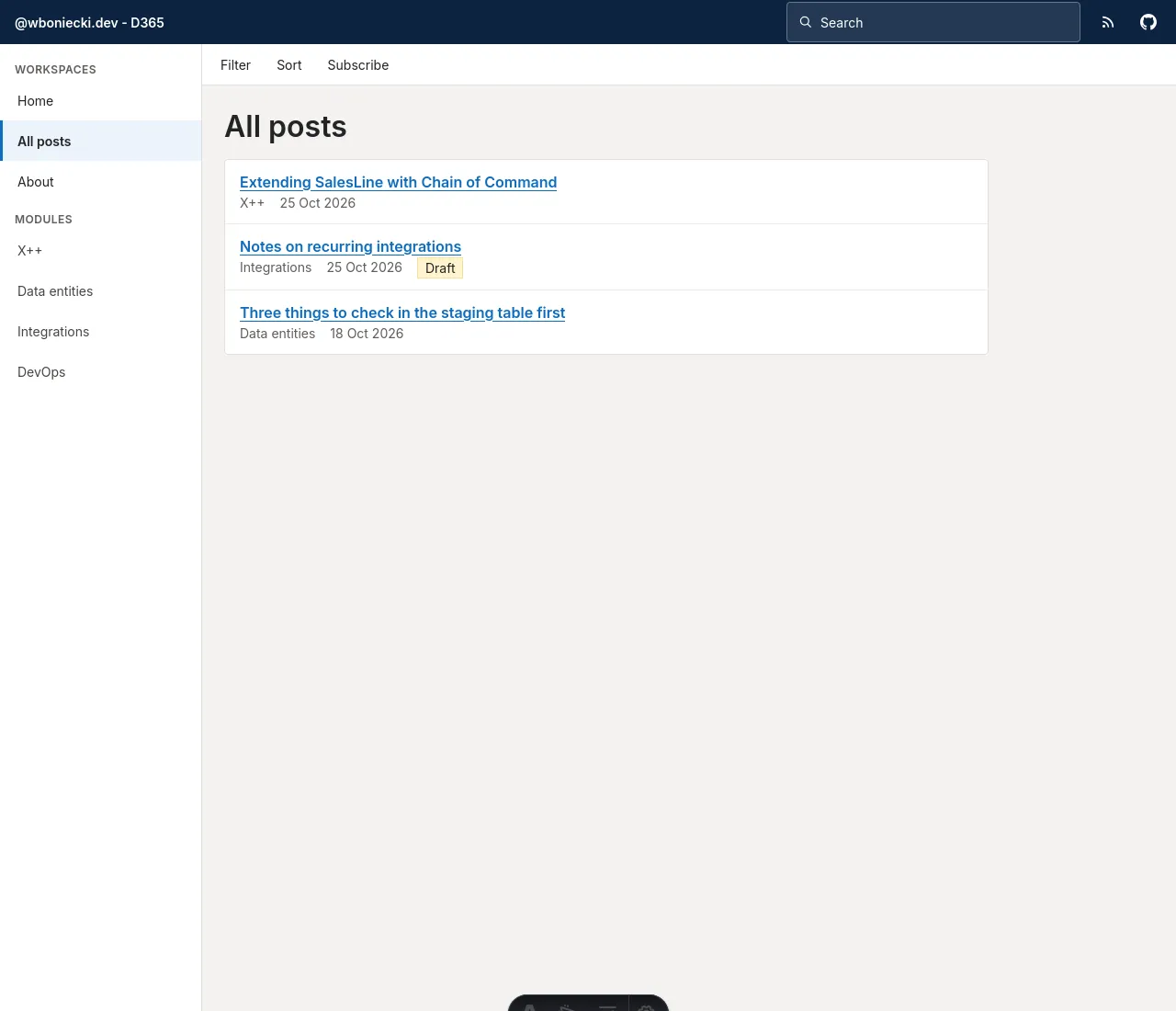Sample image: the All posts page of this blog